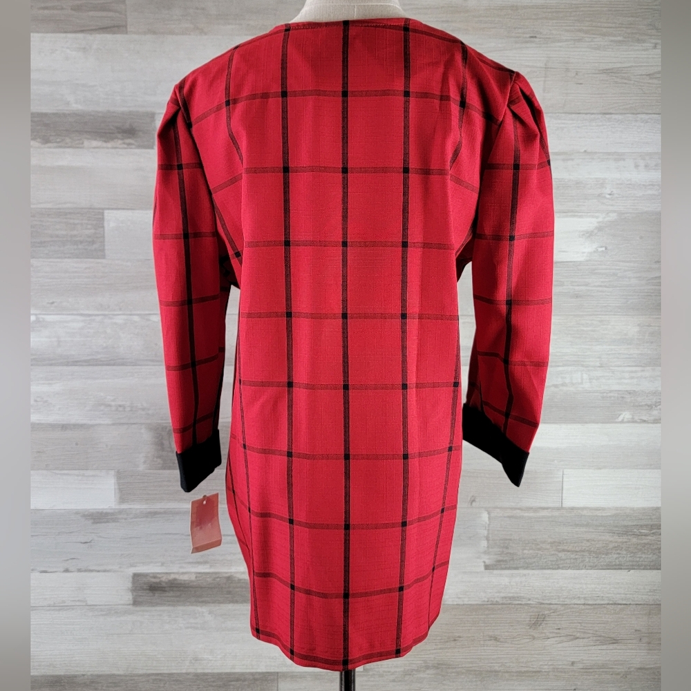 Vintage Whirlaway Frocks Open Plaid Blazer Women's Size 10P USA Made NWT - Picture 4 of 16